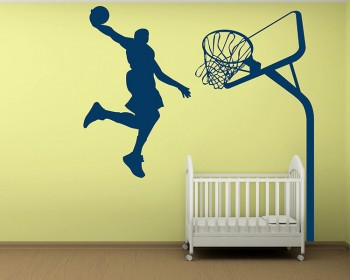 Slam Dunk - Basketball Wall Decal Dunking Boy Vinyl Decals Silhouette Modern Wall Art Sticker Slam Dunk - Basketball Wall Decal Dunking Boy Vinyl Decals Silhouette Modern Wall Art Sticker